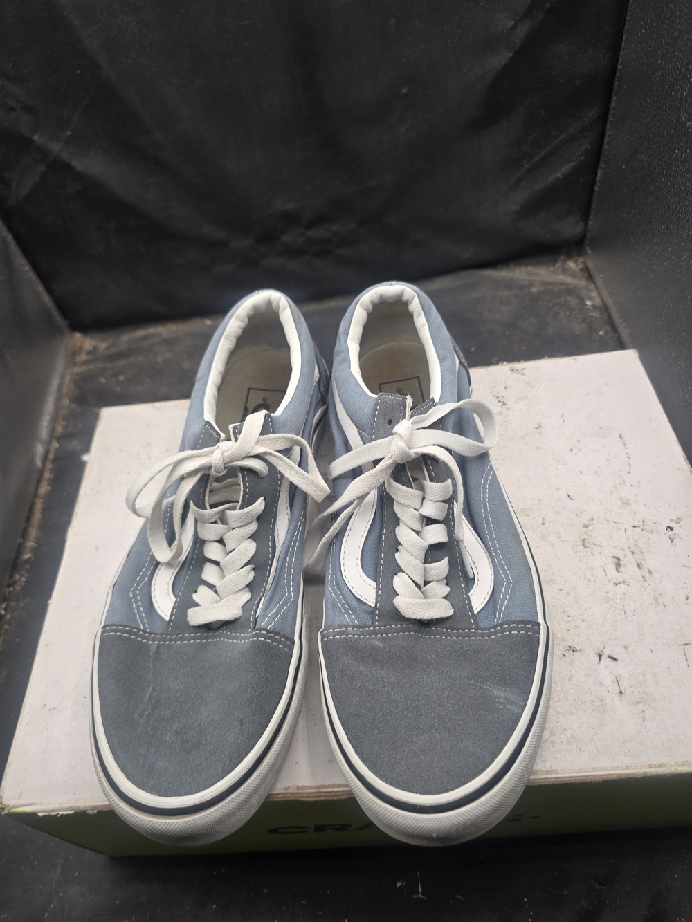 Vans Old Skool Low-Top Sneakers in Light Blue and White